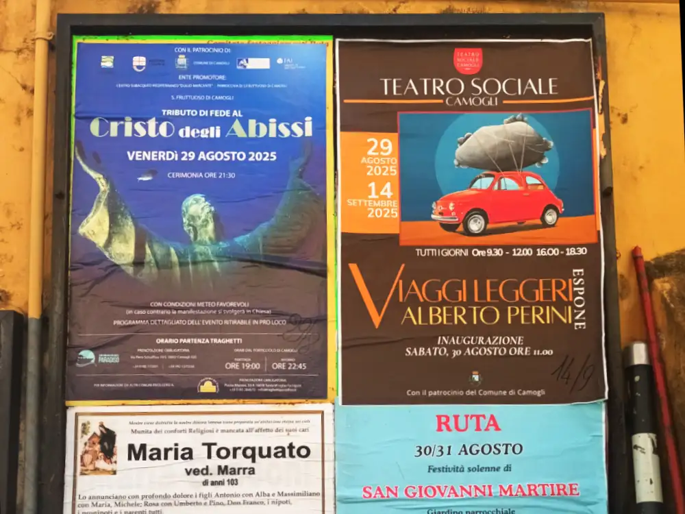 Poster display in Camogli